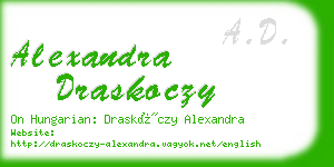 alexandra draskoczy business card